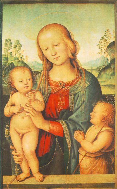 PERUGINO, Pietro Madonna with Child and Little St John a Sweden oil painting art